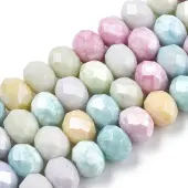 Faceted Electroplated Glass Beads Strands