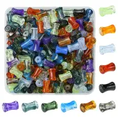 250Pcs Gradient Color Transparent Acrylic Beads