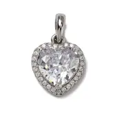 925 Sterling Silver Pave Clear Cubic Zirconia Pendants