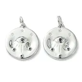 Rack Plating Brass Micro Pave Cubic Zirconia Pendants
