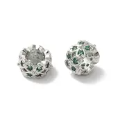 Long-Lasting Plated Brass Micro Pave Clear Cubic Zirconia Beads