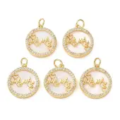 Brass Micro Pave Cubic Zirconia Pendants