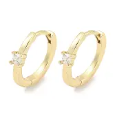 Brass Micro Pave Clear Cubic Zirconia Earrings