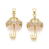 Brass Micro Pave Cubic Zirconia Pendants