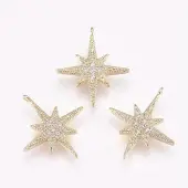 Brass Micro Pave Cubic Zirconia Pendants