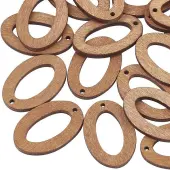 50Pcs Pear Wood Hollow Pendants