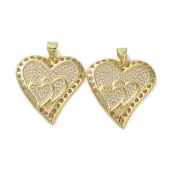 Brass Micro Pave Clear Cubic Zirconia Pendants