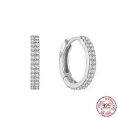 Anti-Tarnish 925 Sterling Silver Micro Pave Cubic Zirconia Hoop Earrings for Women
