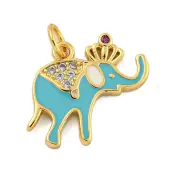 Brass Micro Pave Clear Cubic Zirconia Pendants