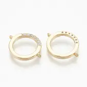 Brass Micro Pave Cubic Zirconia Links