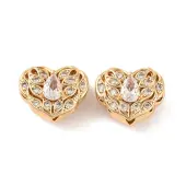 Brass Micro Pave Clear Cubic Zirconia Beads