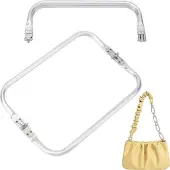 CHGCRAFT 2Pcs 25cm Internal Tubular Frame Aluminum Tubular Internal Hinge Bag Frame for DIY Pouch Dumpling Carpet Bag