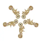 5Pcs Brass Micro Pave Clear Cubic Zirconia Pendants