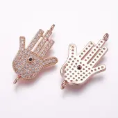 Brass Micro Pave Cubic Zirconia Links