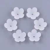 5-Petal Transparent Acrylic Bead Caps