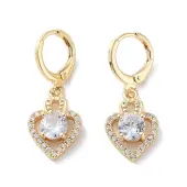 Rack Plating Golden Brass Dangle Leverback Earrings