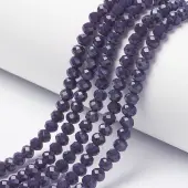 Opaque Solid Color Glass Beads Strands