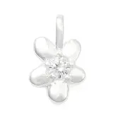 925 Sterling Silver Pave Clear Cubic Zirconia Flower Charms