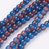 Spray Painted Crackle Glass Beads Strands