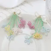 Glass Seed Beaded Woven Flower Pendant Deocrations