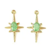 Brass Micro Pave Cubic Zirconia Pendants
