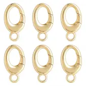 SUNNYCLUE 6Pcs Brass Spring Gate Rings