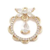 Brass Pave Clear Cubic Zirconia Pendants
