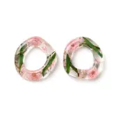 Inner Dried Flower Transparent Resin Ring Pendants