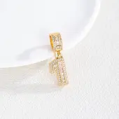 Brass Clear Cubic Zirconia European Dangle Charms