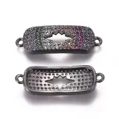 Brass Micro Pave Cubic Zirconia Links connectors