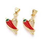 Brass Micro Pave Cubic Zirconia Pendants