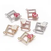 Brass Micro Pave Cubic Zirconia Links