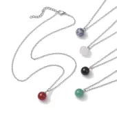 Round Gemstone Pendant Necklaces