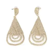 Brass Micro Pave Cubic Zirconia Stud Earrings
