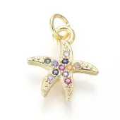 Brass Micro Pave Cubic Zirconia Charms