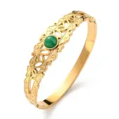 Dyed Natural Jade Hollow Hinged Bangle
