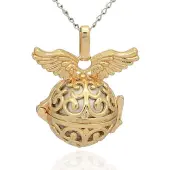Golden Tone Brass Hollow Round Cage Pendants