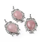Natural Rose Quartz Big Pendants