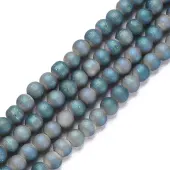 Electroplate Frosted Glass Beads Strands