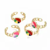 Brass Enamel Cuff Rings