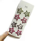 8Pcs Stars Alloy Snap Hair Clips for Girl