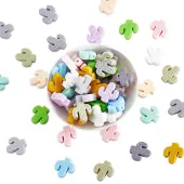 24Pcs 12 Colors Cactus Silicone Beads