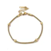 Ion Plating(IP) 304 Stainless Steel Satellite Chain Bracelet for Women