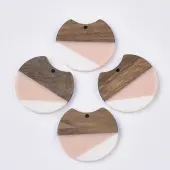 Two Tone Resin & Walnut Wood Pendants