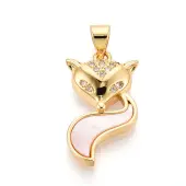 Brass Micro Pave Clear Cubic Zirconia Pendants