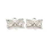 Brass Pave Clear Cubic Zirconia Connector Charms