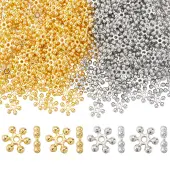 SOFPLATE 400Pcs 2 Colors Zinc Alloy Spacer Beads