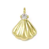 Brass Pave Clear Cubic Zirconia Pendants