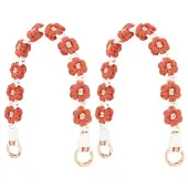 2Pcs Cotton Woven Flower Wrist Strap Lanyard