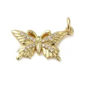 Brass Micro Pave Clear Cubic Zirconia Pendants